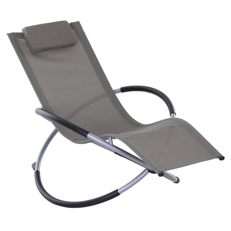 Skagway Outdoor Orbital Lounger Zero Gravity Sun Lounger Foldable Grey