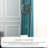 Modern Minimalist Blue Floor Clock with Storage Basket