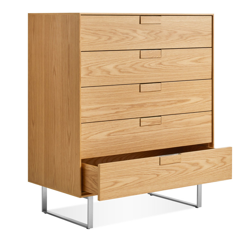 Series 11 5 - Drawer Dresser, Stainless Steel/White Oak
