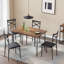 TC 5 Piece Dining Table Set Chairs Upholstered Seat Compact Breakfast Kitchen Wood