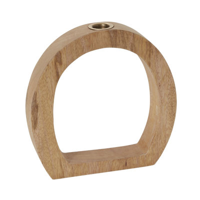 Femke 8'' H Wood Tabletop Candlestick