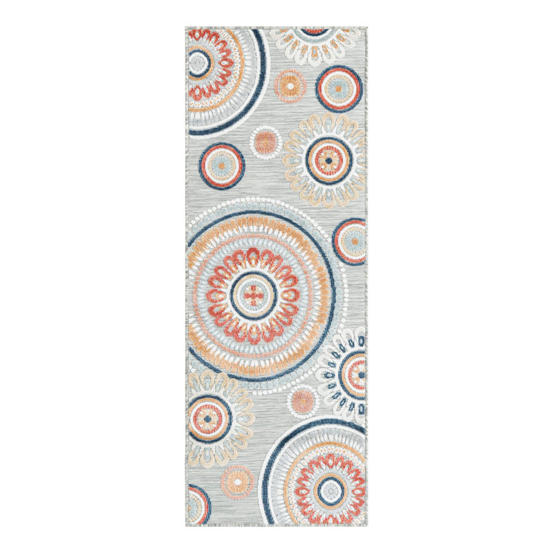 Firman Spiral Wygant Indoor/Outdoor Area Rug, Runner 2'2" x 6'1"
