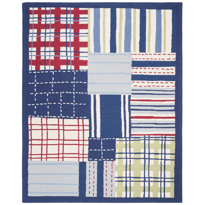 Tapis 80% laine et 20% coton touffeté à la main Nani, Rectangle 8 pi x 10 pi