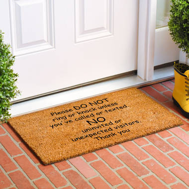 Onlymat Combo: Doormat + Underlay Cotton Rug : Funny doorbell Broken Yell  Ding Dong Really Loud Printed