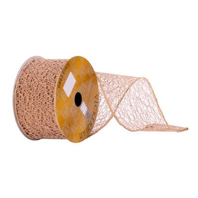 2.5" x 10 Yards Beige Ribbon