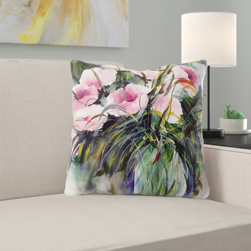 Housse et insert de coussin carré Aquarelle, Microsuède, Intérieur
