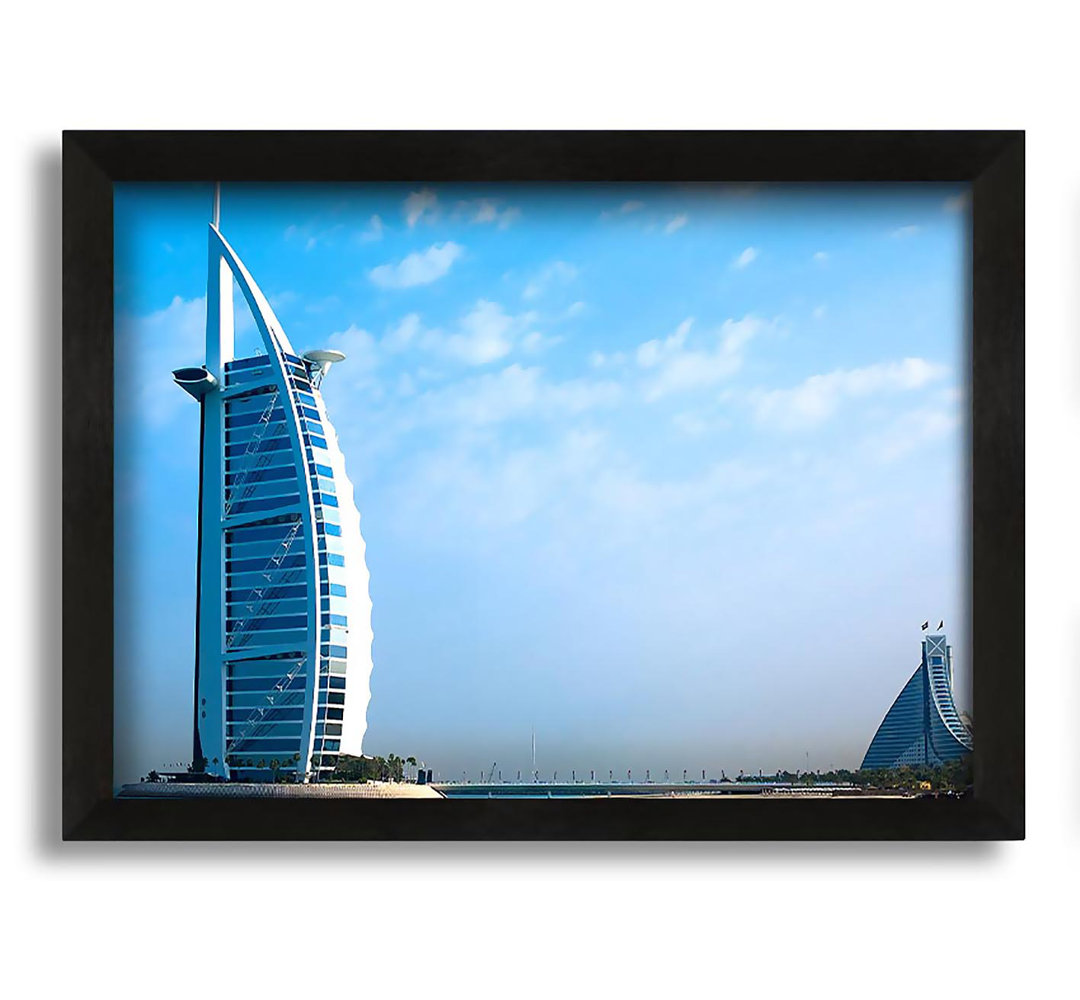 Gerahmtes Leinwandbild Burj Al Arab Dubai in the Morning Sky