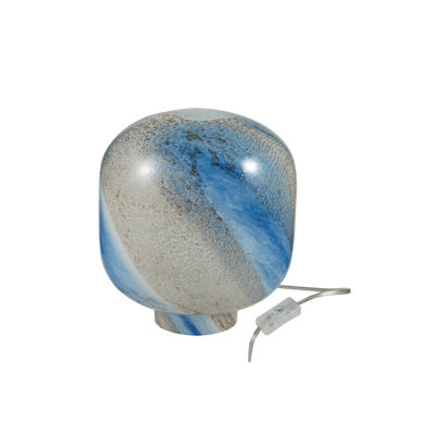Glass Table Lamp With Metal Accents