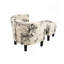 Fauteuil d'appoint avec dossier rond et tissu blanc