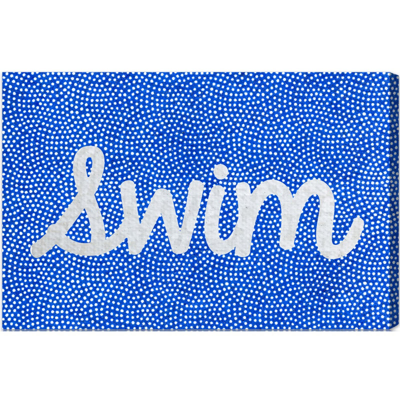«Swim Dots», reproduction d'art textuel sur toile, H 10 po x l 15 po x P 1,5 po