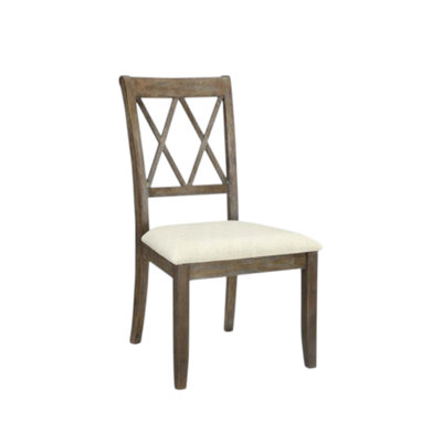 Ensemble de 2 chaises d'appoint en lin beige et brun récupéré