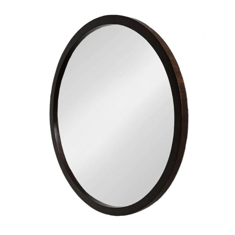 Round Wood Wall Mirror