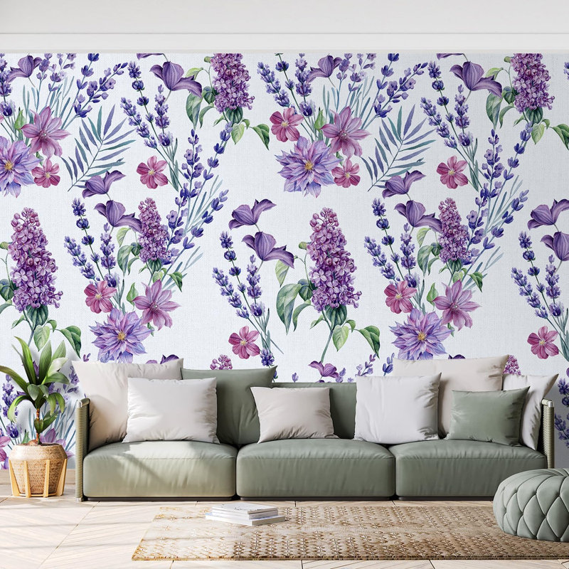 Lavande fleurs mauves, 132" L x 168" W