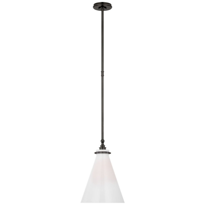 Parkington 1 - Light Pendant, Bronze, White Glass, 15.5" H x 11" W x 11" D