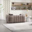 Pouf géant marron en chenille de 168 cm - Canapé deux places avec coussins, canapé en mousse confortable-952939495