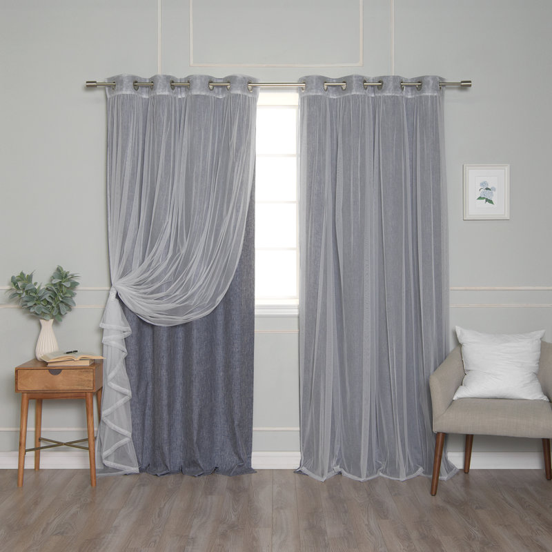 Paire de rideaux occultant Blinni, Indigo, L 52 po x L 96 po