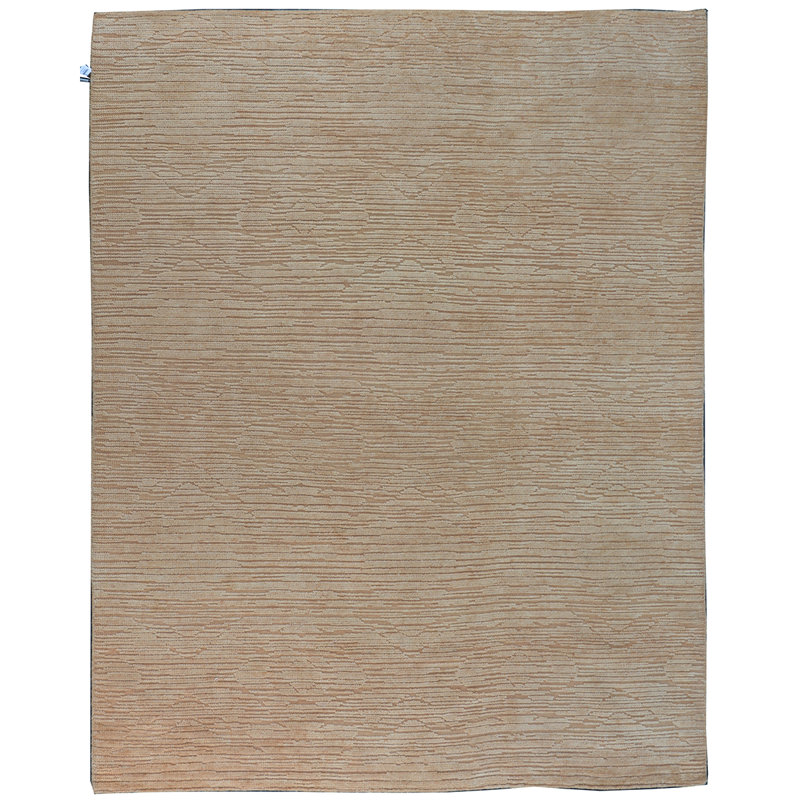 Tapis argenté / doré de haute qualité noué à la main, Rectangle 8 pi x 10 pi
