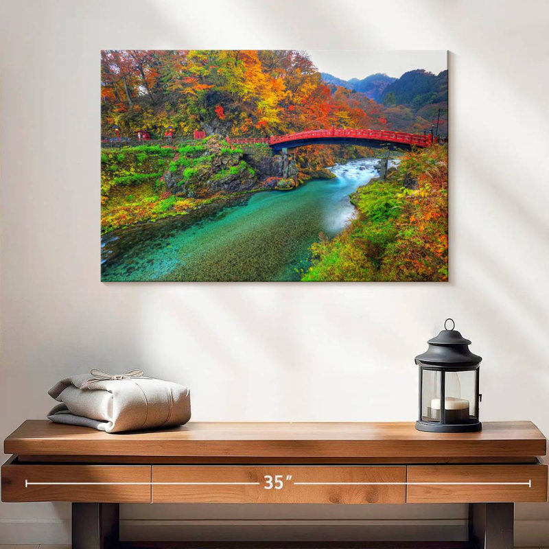 Pont Lilie Shinkyo en automne, H 16 po x l 24 po