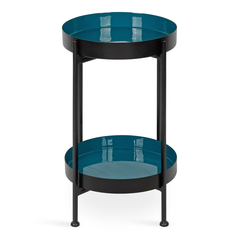 Antonne End Table, Black, Teal