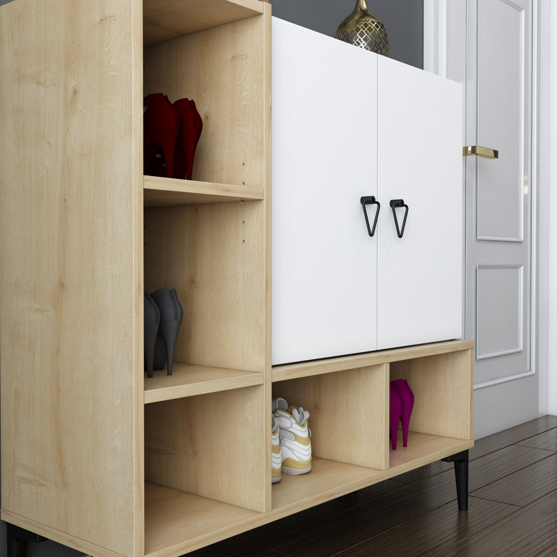 Armoire de rangement pour chaussures 11 paires Platin, Chêne saphir / blanc