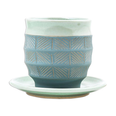 Ceramic Teacup and Saucer