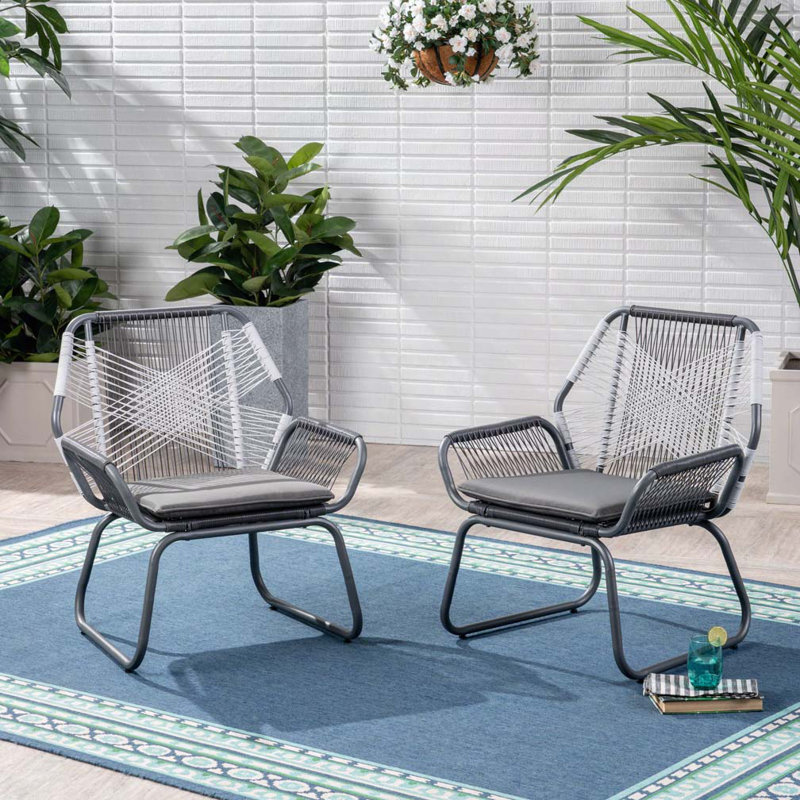 Fauteuil club d'extérieur en rotin PE