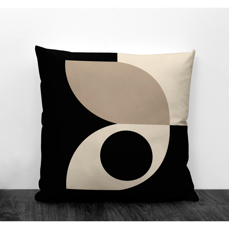Coussin décoratif intérieur / extérieur en polyester filé Josi, Beige, 15 po x 15 po