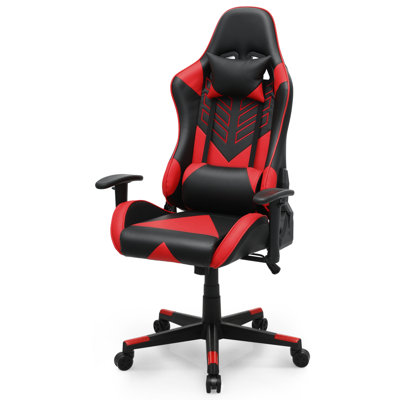 Adjustable Reclining Ergonomic Faux Leather Swiveling PC & Racing Game Chair with Footrest by Inbox Zero
