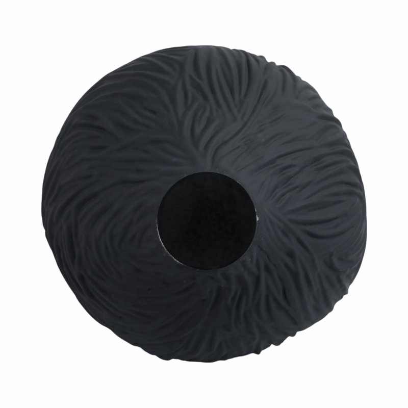 Sagebrook Home 12" Trevino Small 3D Printed Porcelain Vase, Black, 12" H x 11" W x 11" D
