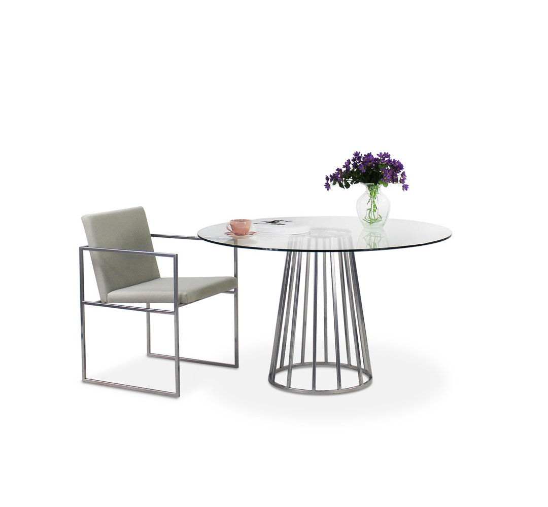 VITA TABLE_CHROM_BLACK GLASS