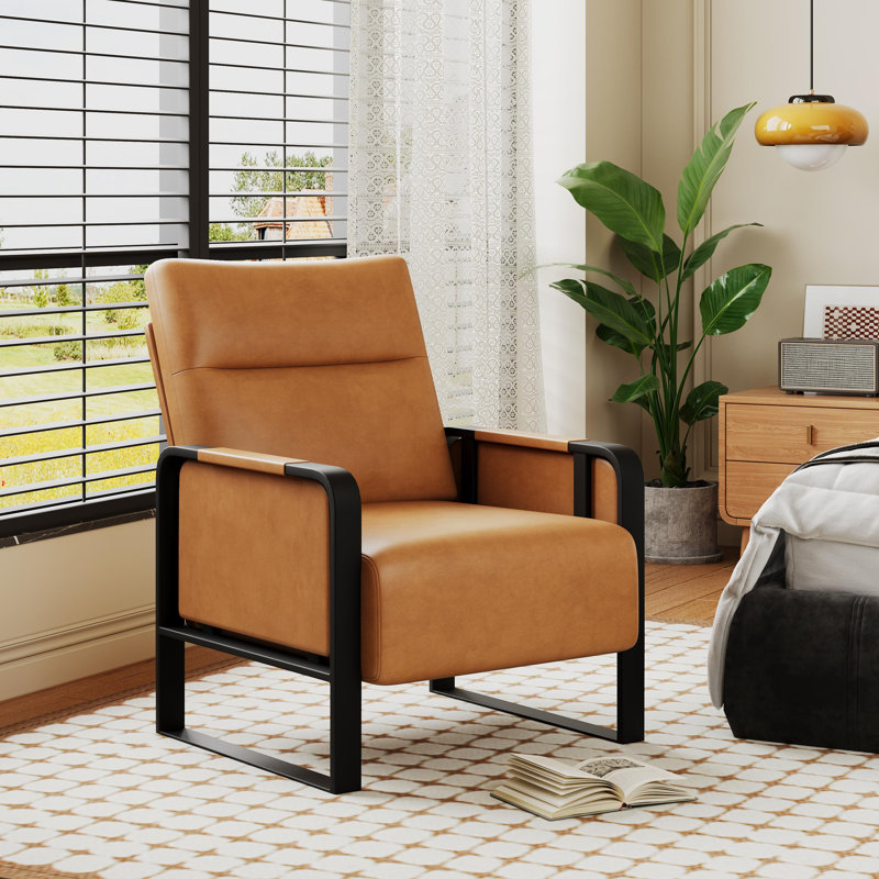 Chaise d'appoint Whole, Similicuir brun