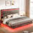 Tryston Floating Queen Bed with LED Light, Gray-1649309776-1649309785