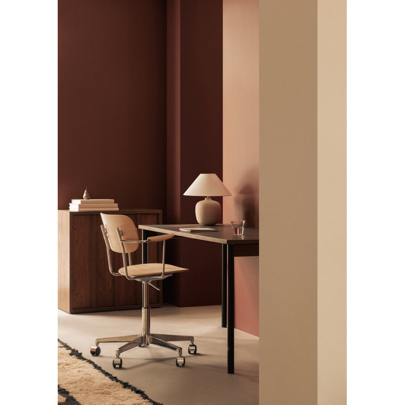 Co Swivel Task Chair, Black Oak/Silver