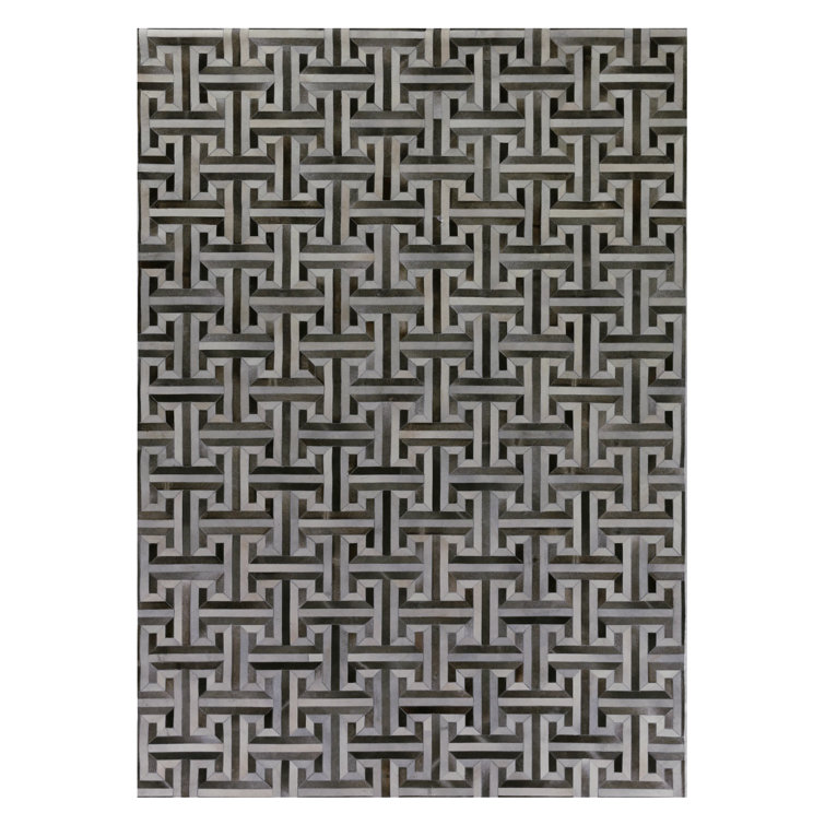 Natural Hide Cowhide Geometric Area Rug