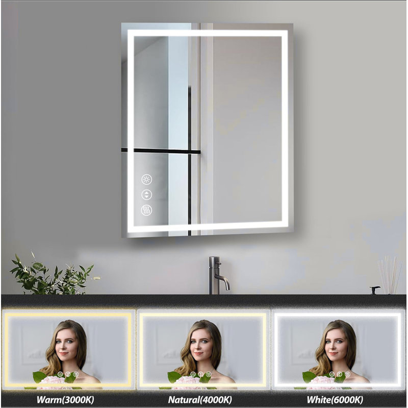 Miroir de salle de bain DEL, 28" x 20"
