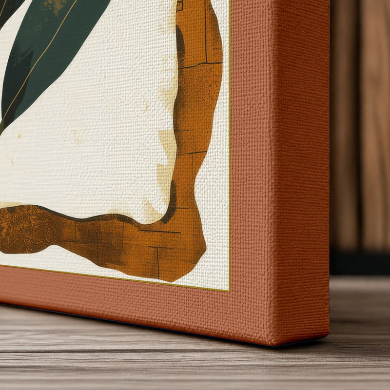 Study in Green Botanical - Wrapped Canvas, 24x16 - 61.0 x 40.6 cm, Terracotta Border