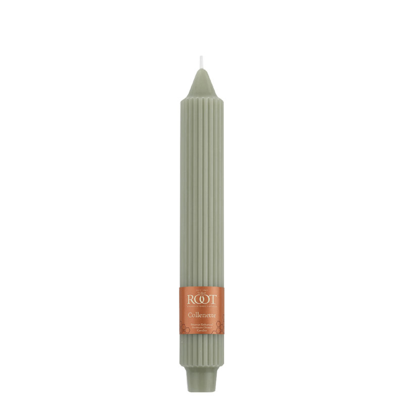 Sage Green Beeswax 9" Taper Candles - Dripless and Unscented (Set of 4)
