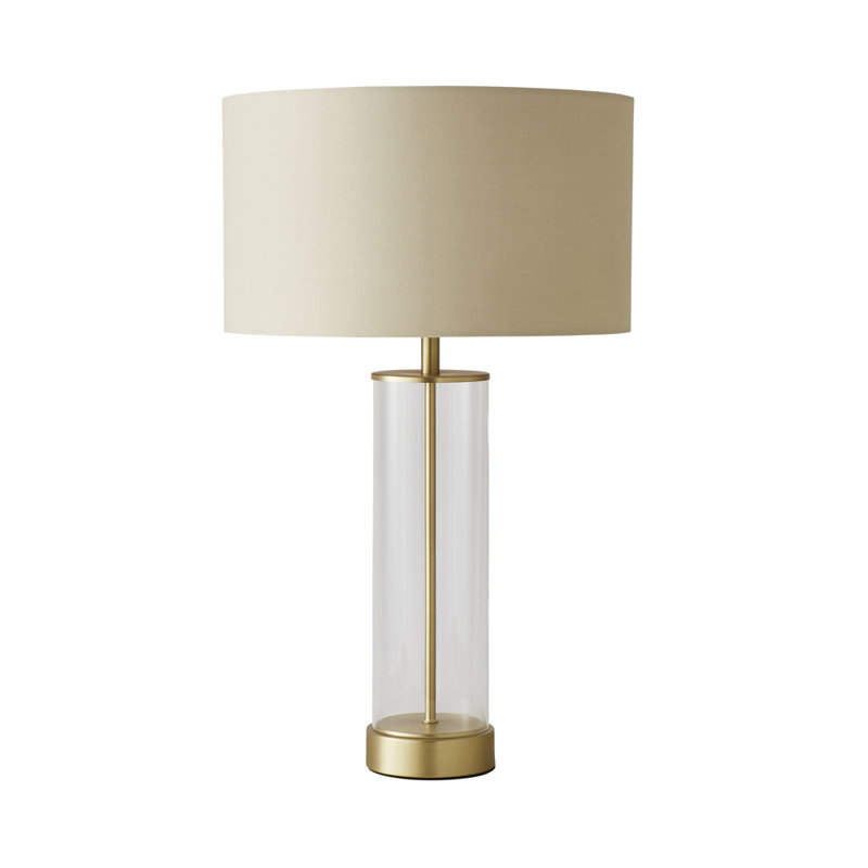 Glass Table Lamp, Beige