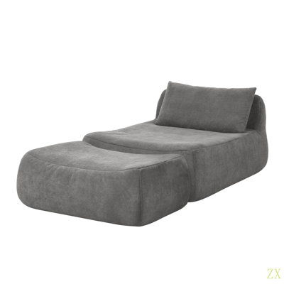 Bean Bag Chair Large Indoor Beanbag Sofa , Lazy Beanbag With Waist Pillow Ottoman For Bedroom