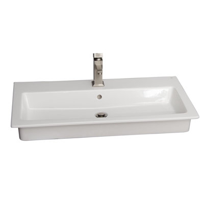 Barclay Harmony 18.87'' White Vitreous China Rectangular Bathroom Sink with Overflow