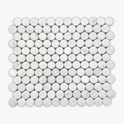 1"" x 1"" Marble Penny Round Mosaic Wall & Floor Tile -  Direct Stone Source, WOX10116-MPN