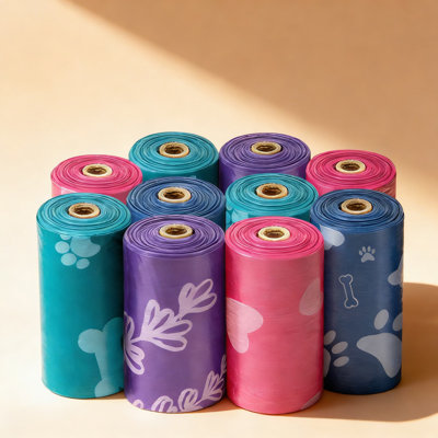 Sacs à crottes extra épais et anti-fuites, rouleau de 150 unités pour le nettoyage des déchets, résistant aux déchirures et durable pour toutes les races de chien, perforations faciles à déchirer pour une utilisation pratique lors des promenades et des voyages