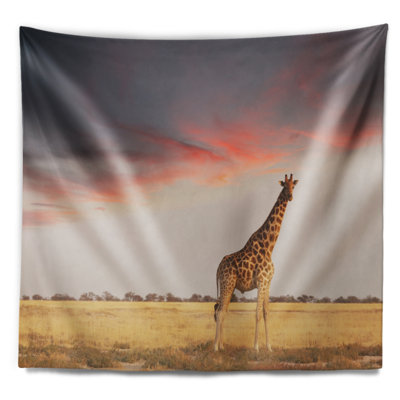 Girafe africaine avec tapisserie Savannah