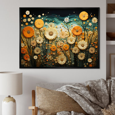 Cactus Manrica orange sarcelle, désert, oasis, tonneau sur toile