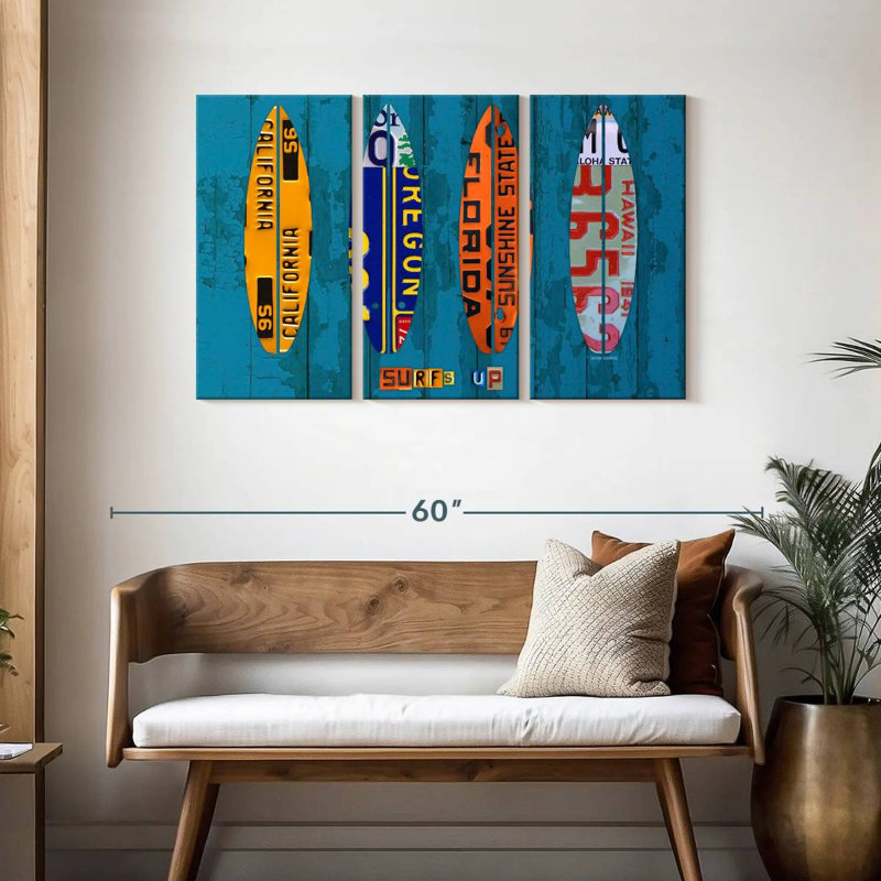 Senne Surf License Plates, 28" H x 45" W