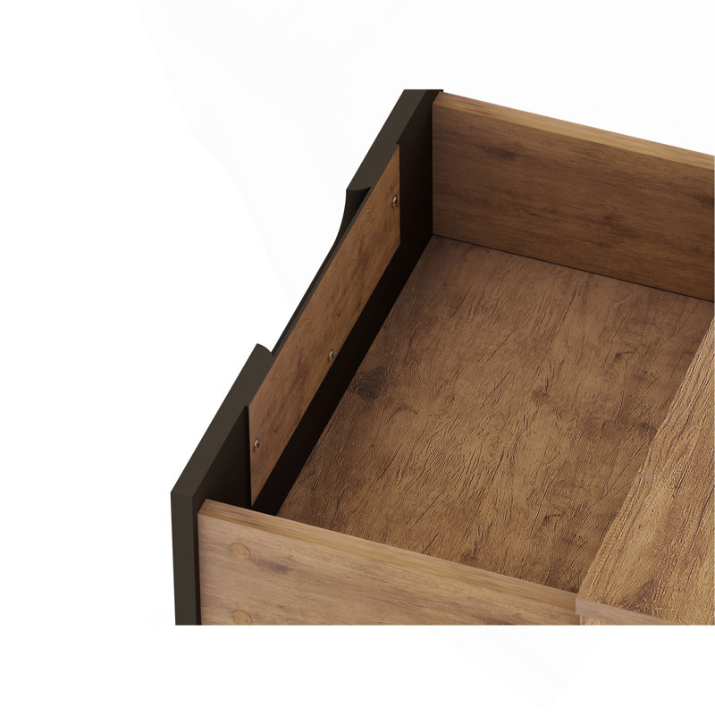 Rockefeller 20" Nightstand In Gray (2-Drawer), Gray/Bronze