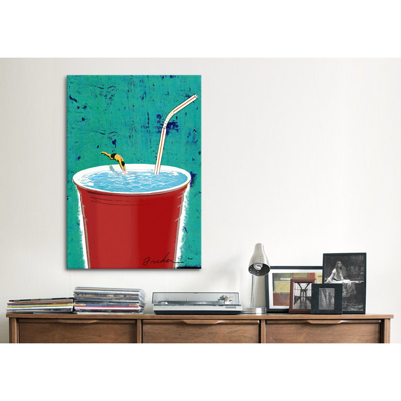 Big drink, impression sur toile tendue Anthony Freda, H 40 po x l 26 po x P 1,5 po, Pas de tapis, Toile tendue