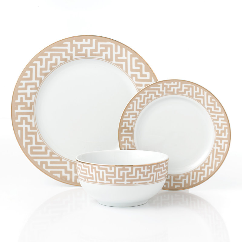 Waterside 12pc Mosaic Porcelain Dinner Set