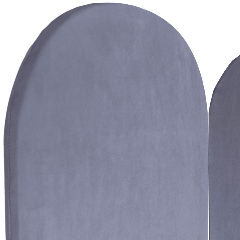 6 Ft. Classic Arch Velvet Room Divider Blue 3 Panel, Lilac