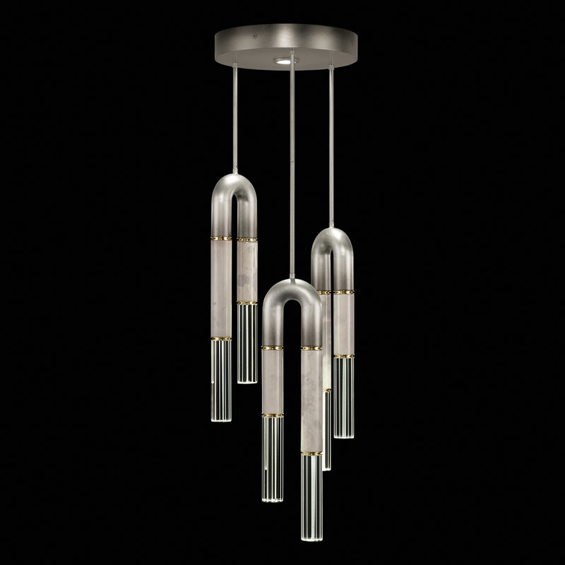 Antonia 16? Pendentif rond, Ombre Silver/Brass/Smoke